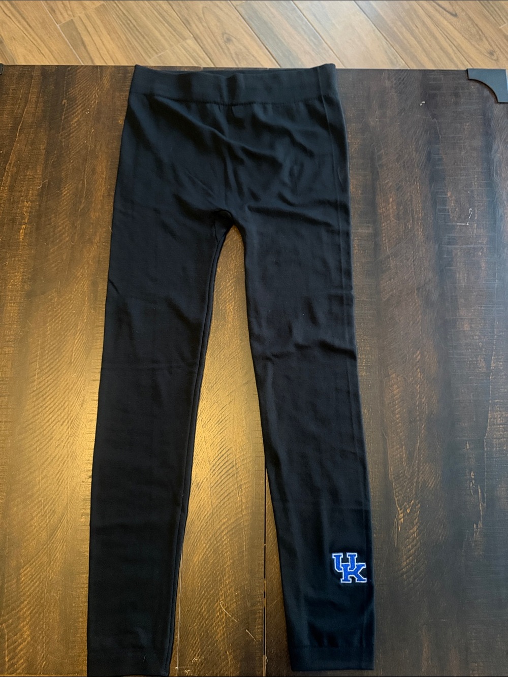 UK Black womens Leggings with Blue UK Logo